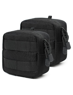 Paquete de 2 Mini Bolsas Tácticas Molle Katadem - Nylon Negro