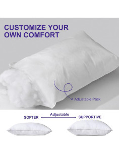 HOMELAB Almohadas Estándar 2 Pack Algodón 100% Transpirable 2