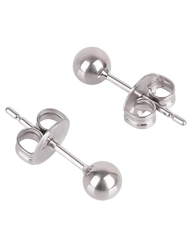 Pendientes de perno hipoalergénicos Titanio Huatiyu 4mm Gris