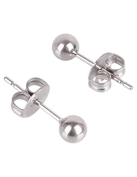 Pendientes de perno hipoalergénicos Titanio Huatiyu 4mm Gris
