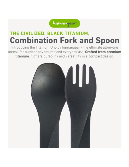 Utensilio de Viaje humangear GoBites Uno Titanio Negro 24.9g