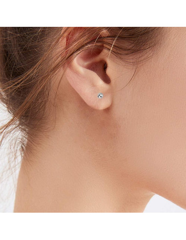 Pendientes de perno hipoalergénicos Titanio Huatiyu 4mm Gris