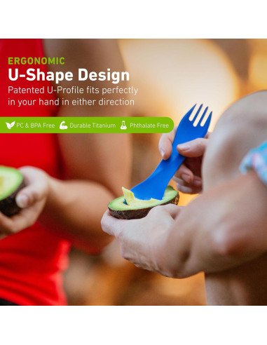 Utensilio de Viaje humangear GoBites Uno Titanio Negro 24.9g