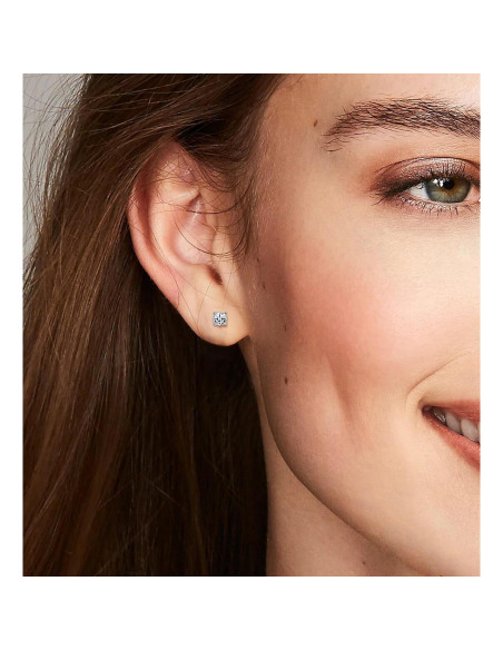 Pendientes de Titanio Hipoalergénicos MJust 20G con CZ y Ópalo Pendientes de Titanio Hipoalergénicos MJust 20G con CZ y Ópalo