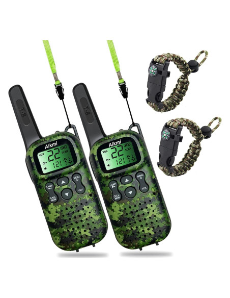 Walkie Talkies para Niños T-8 Verde - 3 KM, 22 Canales