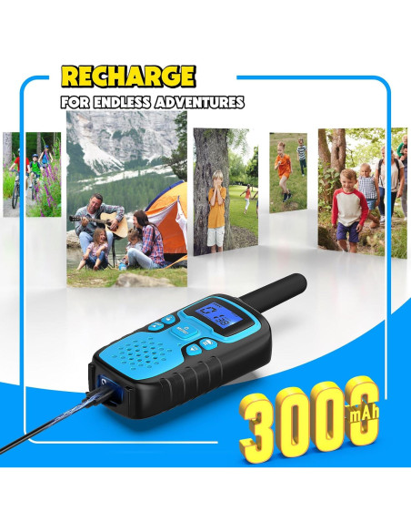 Walkie Talkies WisHouse M9 Recargables para Niños 2 Paquete
