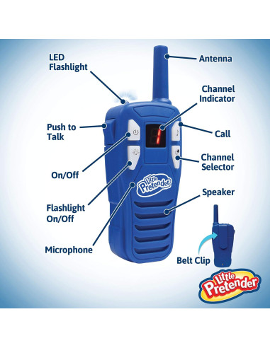 Paquete de 2 Walkie Talkies para Niños Little Pretender 3 Canales