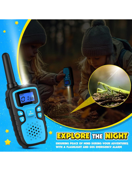 Walkie Talkies WisHouse M9 Recargables para Niños 2 Paquete