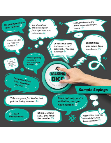 Botón de Sonido Dados Hablantes Sunday Brain - 102 Frases