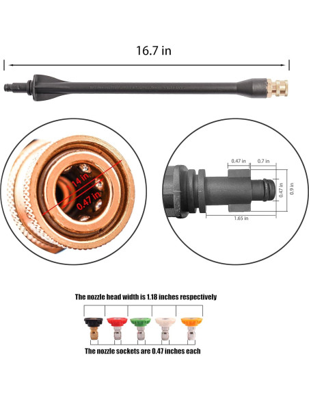 Pistola de Lavado a Presión Axfvd con 5 Puntas y Soporte