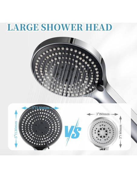 Cabezal de Ducha de Mano OFFO 6 Modos Alta Presión Cromado