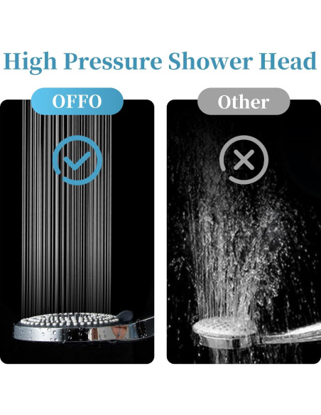 Cabezal de Ducha de Mano OFFO 6 Modos Alta Presión Cromado