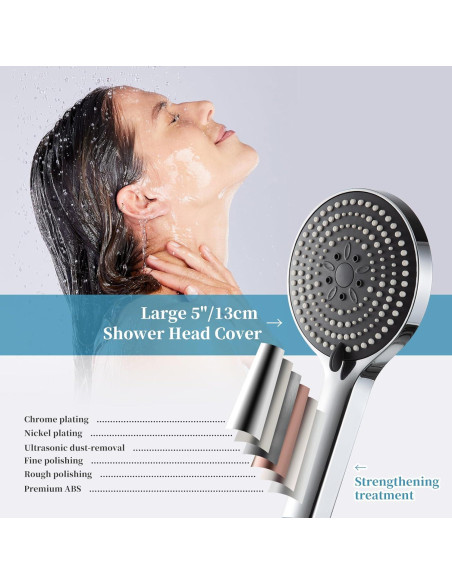 Cabezal de Ducha de Mano OFFO 6 Modos Alta Presión Cromado