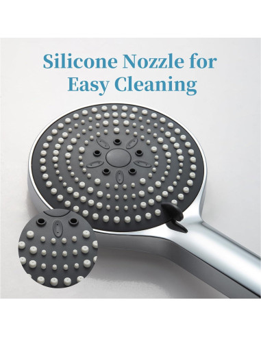 Cabezal de Ducha de Mano OFFO 6 Modos Alta Presión Cromado