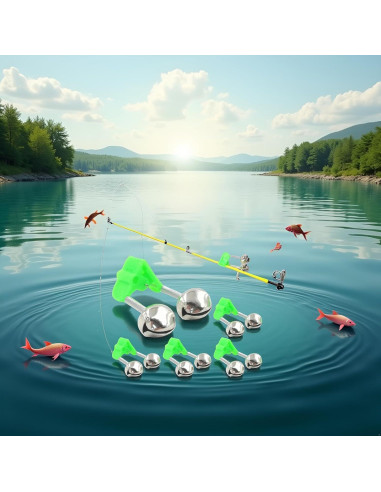 5 Campanas de Pesca Qintreesify con Doble Alerta Verde
