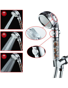 Cabezal de Ducha Filtrado KAIREY KR912 - Alta Presión 3 Modos 2