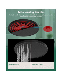 Cabezal de Ducha de Lluvia Hibbent 10" Negro Mate con Extensión 2