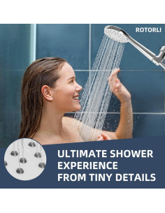Cabezal de Ducha Rotorli Alta Presión con Manguera 152.4 cm 2