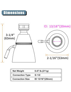 Cabezal de Ducha Angle Simple Cromo Ajustable 9.46 L/min 2
