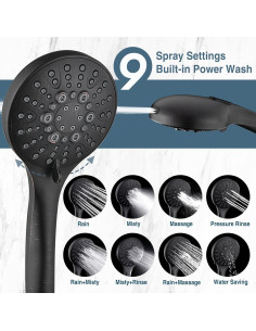 Cabezal de Ducha de Alta Presión Duchas Brillantes 9 Modos 2
