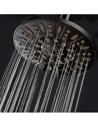 Cabezal de Ducha de Lluvia AquaDance 7" Bronce Aceitado 6 Modos