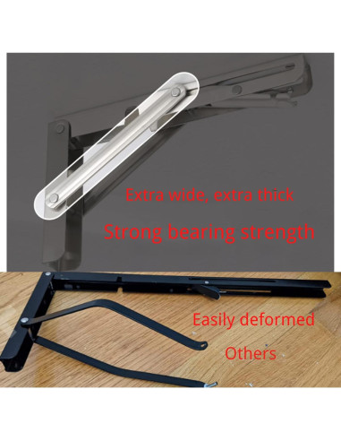 Soportes Plegables de Estante NUXI 30.48 cm Carga 185.97 kg - Paquete de 2