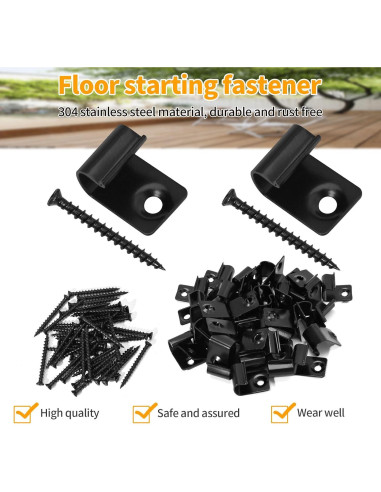 Clips de Decking Inoxidable DUZFOREI 40 Unidades para Instalación