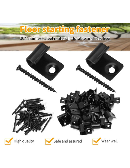Clips de Decking Inoxidable DUZFOREI 40 Unidades para Instalación
