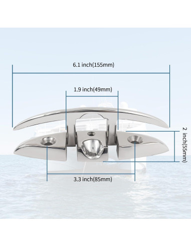 Cojinetes de barco plegables MEMUME 6" Acero inoxidable 316