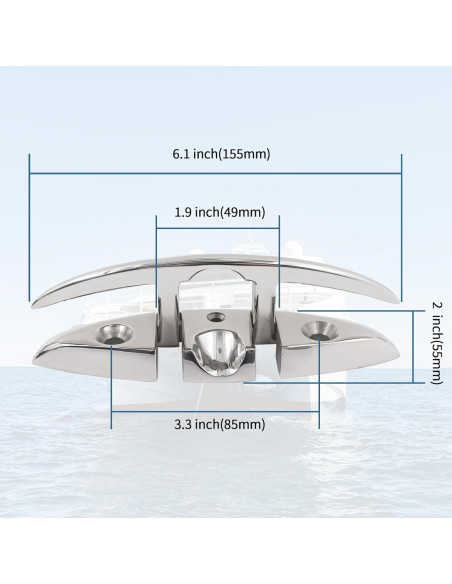 Cojinetes de barco plegables MEMUME 6" Acero inoxidable 316