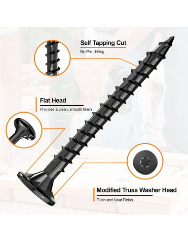 Tornillos para Deck FMhotu 3.2cm 500Pcs Resistente Oxidación
