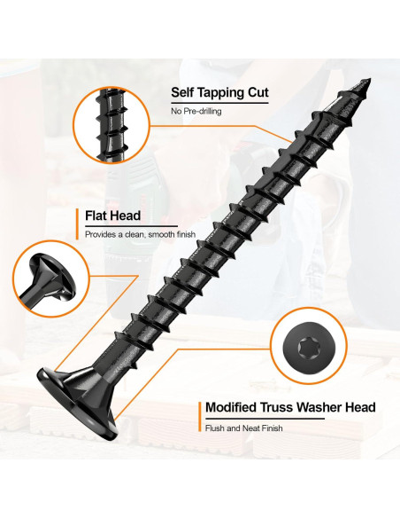 Tornillos para Deck FMhotu 3.2cm 500Pcs Resistente Oxidación