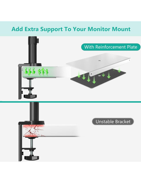 Soporte de Monitor WALI CGRP-W con Abrazadera en C, Acero Blanco