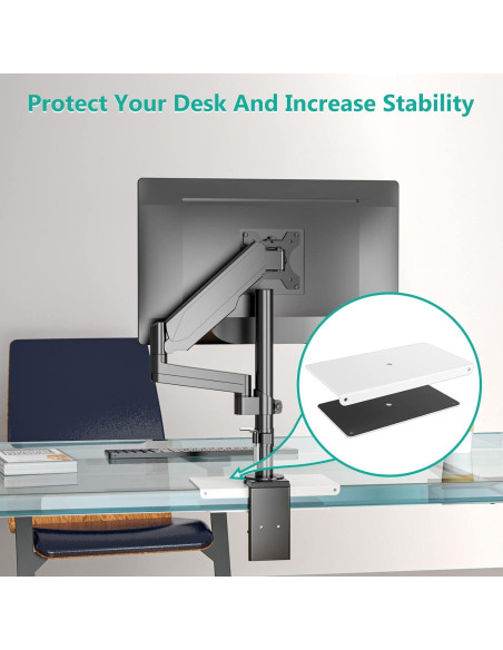 Soporte de Monitor WALI CGRP-W con Abrazadera en C, Acero Blanco