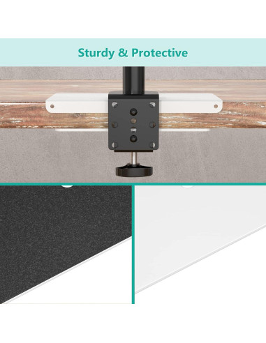 Soporte de Monitor WALI CGRP-W con Abrazadera en C, Acero Blanco