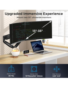 Soporte Doble para Monitor NearHub MA40-US hasta 35" Negro 2