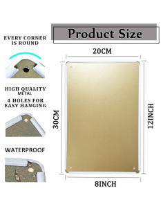 Cartel de Metal Divertido de Billar 30x20 cm Ynjzk 2