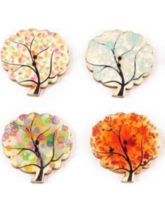 Botones de Madera Natural AKOAK 50 Pcs Corazón 25mm DIY 2