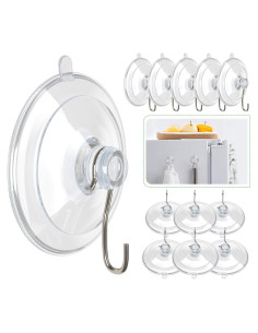 Ganchos de Ventosa HangerSpace 12 Piezas PVC Transparente 4.49 cm