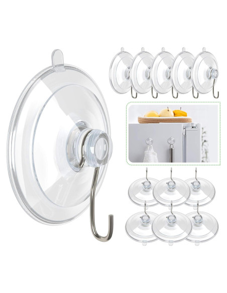 Ganchos de Ventosa HangerSpace 12 Piezas PVC Transparente 4.49 cm