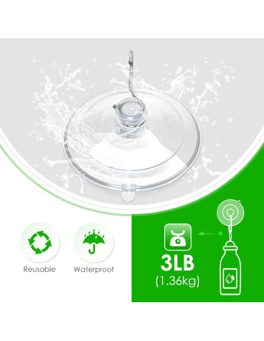 Ganchos de Ventosa HangerSpace 12 Piezas PVC Transparente 4.49 cm