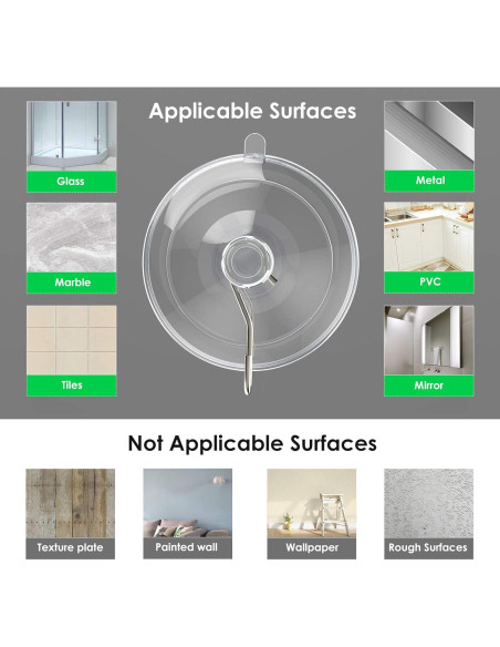 Ganchos de Ventosa HangerSpace 12 Piezas PVC Transparente 4.49 cm