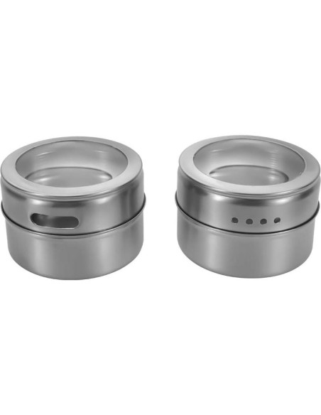 Set de 12 Latas Magnéticas de Especias Sanvcomy - Acero Inoxidable