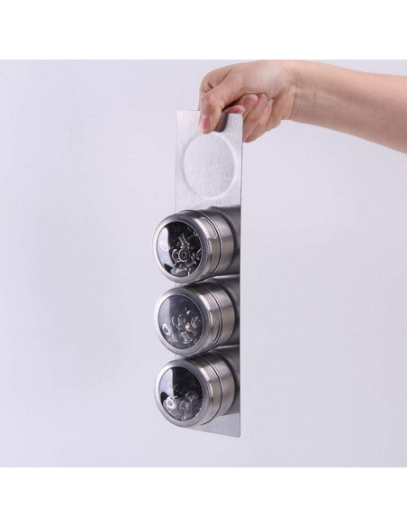 Set de 12 Latas Magnéticas de Especias Sanvcomy - Acero Inoxidable