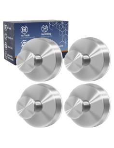 Ganchos de Ventosa Deluwire 4 Piezas Plata para Ducha