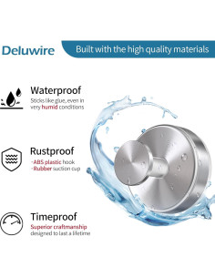 Ganchos de Ventosa Deluwire 4 Piezas Plata para Ducha 2