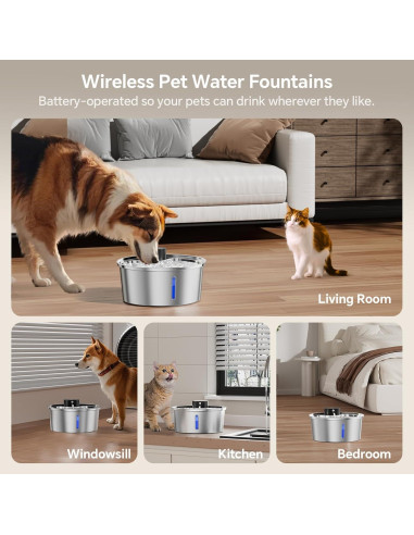 Fuente de Agua Inalámbrica para Perros Grandes Aetherika 7L