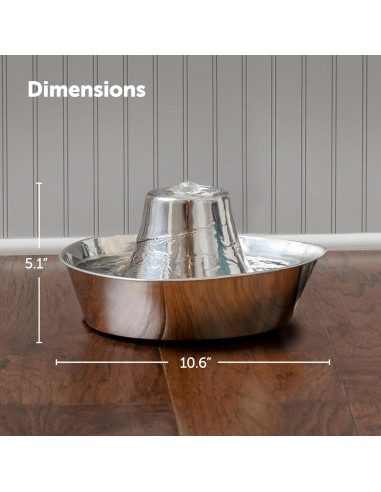 Fuente de Agua para Mascotas PetSafe Seaside 1.8L Acero Inoxidable