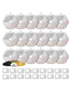 18 Filtros y Esponjas ZEKIRY para Fuente de Agua Gatos 4.5L