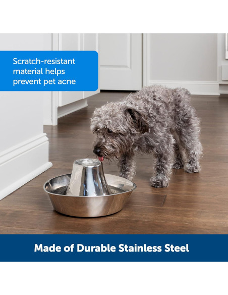 Fuente de Agua para Mascotas PetSafe Seaside 1.8L Acero Inoxidable